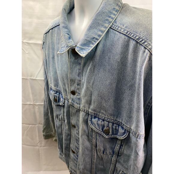 Vintage Pepsi Trucker Jacket Mens XL Light Wash Blue Denim Button 90s Y2K - Picture 3 of 11